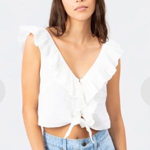 Rip Curl White Ruffle Top